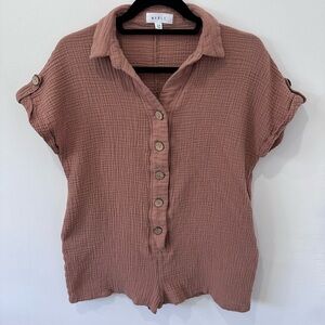 Mable Romper with Buttons and Pockets - S/M